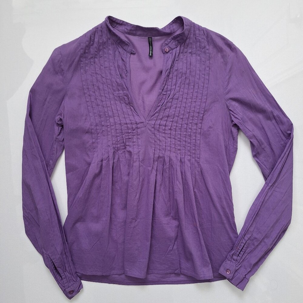 NAF NAF 100% Cotton Purple V-neck Top